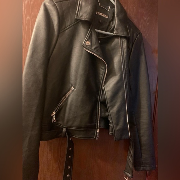 Express Black Faux Leather Jacket - Picture 1 of 3